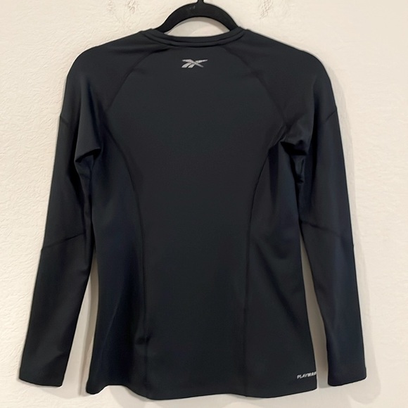 Reebok Women's Shirt Medium Black PLAY DRY Workout Stretch Spandex Fitted - Picture 2 of 13